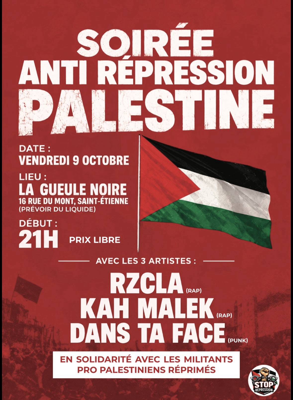 CONCERTS ANTI-RÉPRESSION PALESTINE